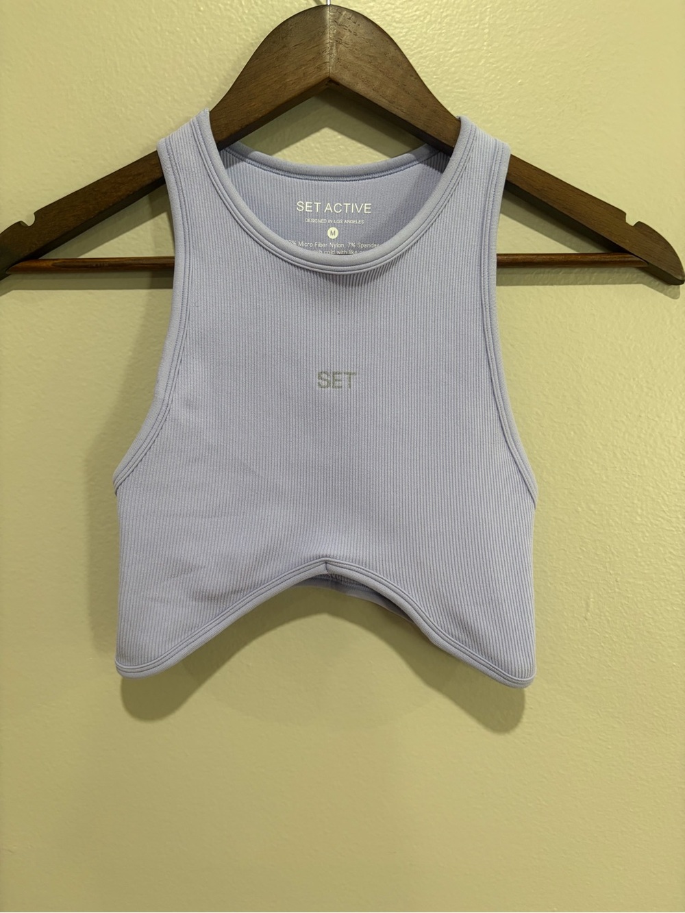 SET Active Lavender Ribbed Crop Sports Bra